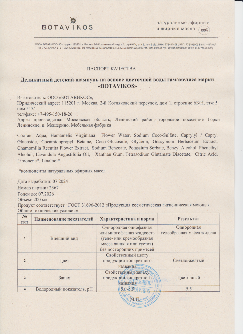 Паспорт №072024